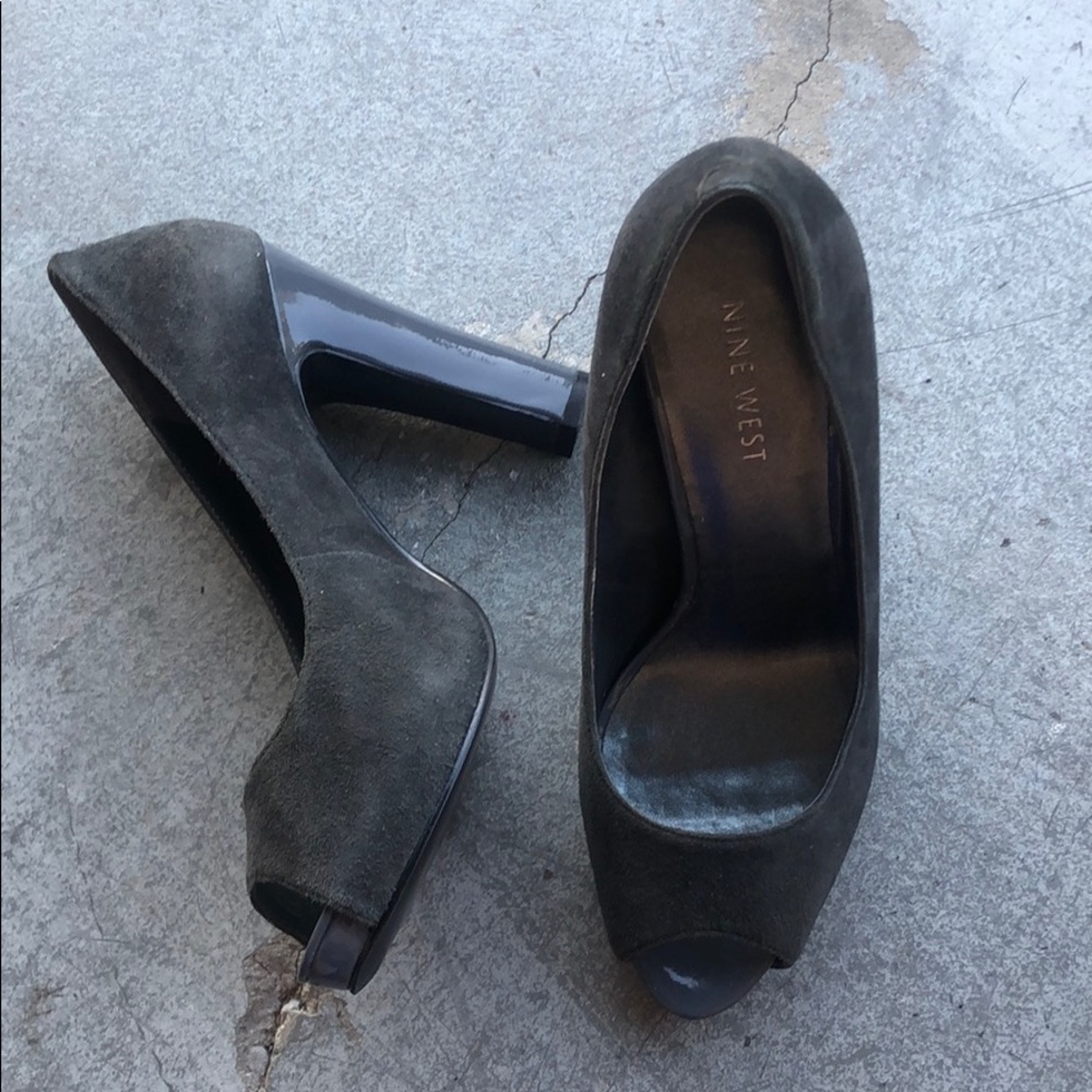 Nine West Grey Suede Heels